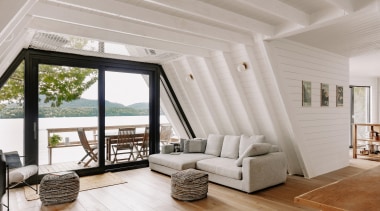 Designed as a beach house, the home's interior 