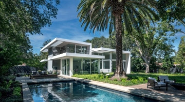 Clean lined and gleaming white, the home nevertheless 