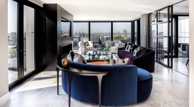The show-stopping living room with its sweeping views 