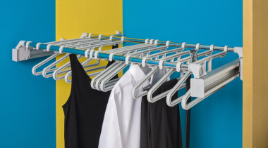 PULL OUT HANGER UNITHanger system combined with pull blue, clothes hanger, line, product, teal