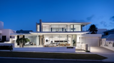 Welcoming and relaxed home for a retired couple architecture, building, estate, facade, home, house, interior design, mansion, mixed-use, official residence, property, real estate, residential area, roof, sky, villa, blue