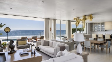 The kitchen was relocated to the opposite side 