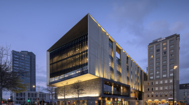 Christchurch Central Library  - Christchurch Central Library – apartment, architecture, brutalist architecture, building, city, commercial building, condominium, corporate headquarters, facade, headquarters, metropolis, metropolitan area, mixed use, neighbourhood, real estate, residential area, sky, blue, black