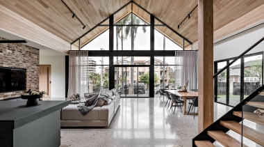 The fit-out embraces matt finishes and darker tones 