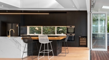 The kitchen is central to the entertaining zone 