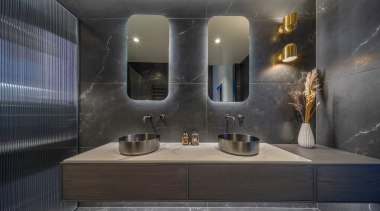 Interesting materials are a part of this distinctive 