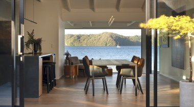 When arriving at the lake house, the kitchen 