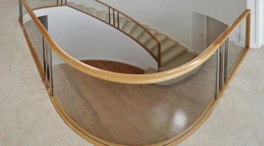 Fowler Homes - chair | furniture | handrail chair, furniture, handrail, plywood, stairs, table, gray