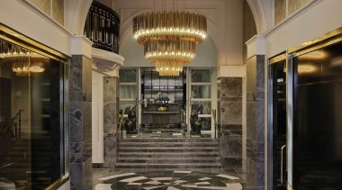Grand Windsor Hotel wins World's Best New Hotel ceiling, interior design, lobby, black, brown