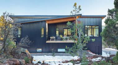 North elevation with snow. - Owner inspired and 