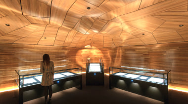 He Tohu Document Centre – Resene Supreme Award architecture, ceiling, daylighting, interior design, lighting, recreation room, wood, orange