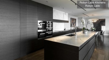 Highly Commended – Robin Labb Kitchens – Tida countertop, floor, flooring, interior design, kitchen, black, gray