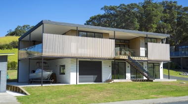 On the north side of the home, a 