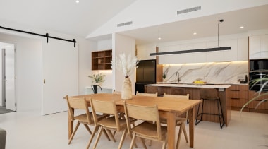 The completed kitchen is both functional and stylish, 