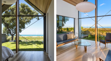 The master suite pavilion and living pavilion share 