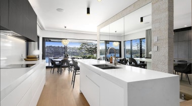 A mirrored wall makes for twice the scenic 