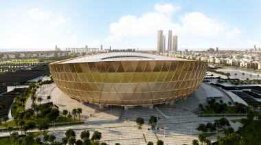 New look at Foster + Partners Lusail Stadium architecture, city, structure, white, brown