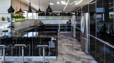 The owners were renovating their beach front property countertop, interior design, gray, black