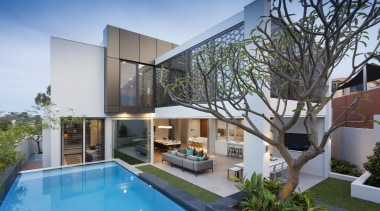 ​​​​​​​Playtime – sprawling indoor living spaces flow uninterrupted apartment, architecture, condominium, estate, facade, home, house, interior design, property, real estate, swimming pool, villa, gray