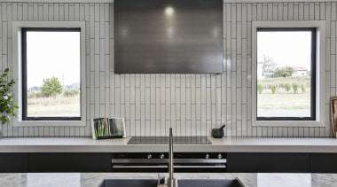 ​​​​​​​Symmetry plays a central part in this rural architecture, kitchen, cabinetry, countertop, home, house, interior design, Kyla Potter, Carlielle Kitchens