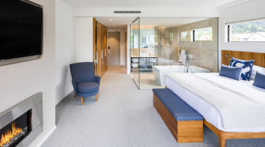​​​​​​​Not for the shy, more for the progressive, architecture, bed, bedroom, building, comfort, floor, furniture, home, house, interior design, living room, property, real estate, room, suite, table, gray, white