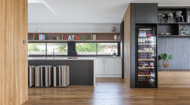 ​​​​​​​While the previously renovated kitchen was retained in gray