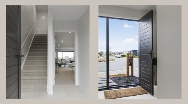 Entering the front door, the ground floor-sized living 