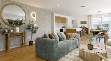 The open-plan living spaces stretch the length of 