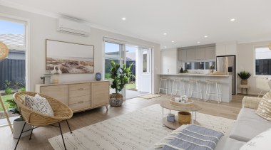 Spacious, light-filled and contemporary – this open-plan living/dining/entertainer's 