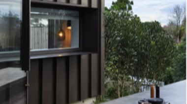 Ironsand, Mt Eden - Tray - architecture | architecture, facade, house, outdoor structure, patio, black