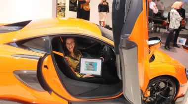 Eliska Lewis - auto show | automotive design auto show, automotive design, car, concept car, land vehicle, mclaren automotive, mclaren mp4-12c, mclaren p1, sports car, supercar, vehicle, vehicle door, orange, black