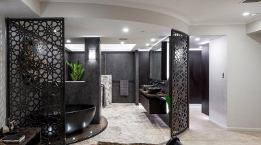 Sublime Architectural Interiors – Winner – Tida Aus ceiling, floor, interior design, lobby, room, gray, black