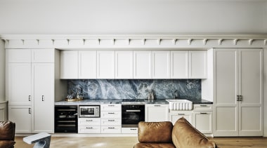 Touches like the stone benchtop and splashback and 