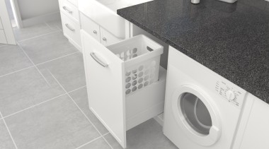 Tanova Simplex laundry pull out with plastic hampers clothes dryer, floor, home appliance, laundry, laundry room, major appliance, plumbing fixture, product, sink, washing machine, white