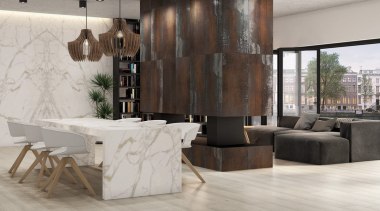 Universal Granite And Marbles Showroom - floor | floor, flooring, furniture, interior design, laminate flooring, living room, table, tile, wall, wood, wood flooring, gray