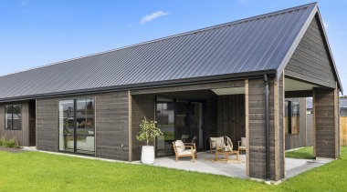 The generous outdoor room at the rear of 