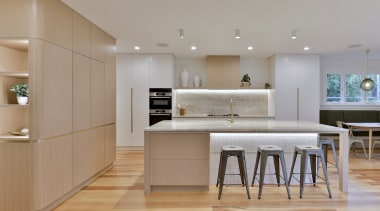 This kitchen offers clean, uncluttered lines – but 