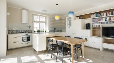 Pendants provide splashes of colour in the first 