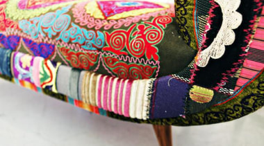 These exuberant pieces of furniture are the fruits design, magenta, patchwork, pink, textile, white
