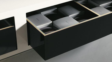 Formica 7223 ColorCore2™ means no more brown lines desk, furniture, product, product design, table, black, gray