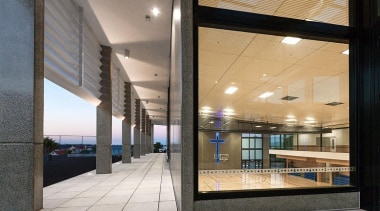 EXCELLENCE AWARDPaul Keane Gymnasium St Marys College Auckland architecture, daylighting, facade, glass, interior design, lobby, real estate, window, gray