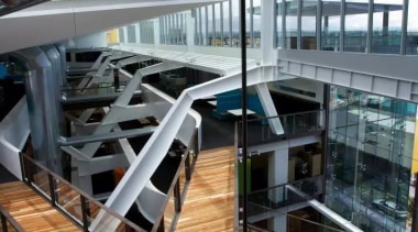 ASB North Wharf floor by Hardwood Technology - architecture, building, daylighting, structure, black, gray