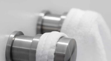 PB25 - Set of Two Towel Hooks. Satin hardware, metal, plumbing fixture, product, product design, tap, white