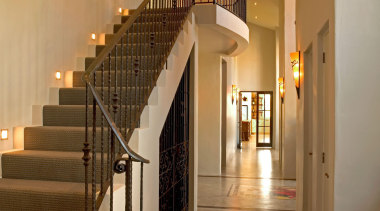 566 Whitford Rd Entry - Whitford Rd Entry baluster, ceiling, estate, floor, flooring, handrail, home, interior design, lobby, property, real estate, stairs, brown, orange