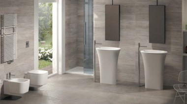 Karim - bathroom | floor | flooring | bathroom, floor, flooring, plumbing fixture, tile, toilet, wall, gray