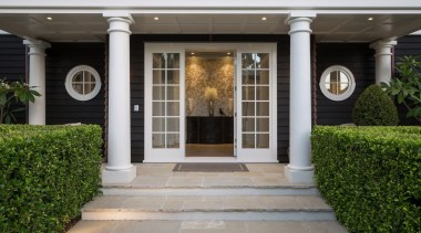 Entrance - courtyard | door | estate | courtyard, door, estate, facade, home, house, outdoor structure, porch, property, real estate, structure, walkway, window, gray