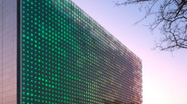 Designed by SGP Architects the GreenPix Zero Energy architecture, building, commercial building, condominium, corporate headquarters, daytime, facade, headquarters, house, landmark, metropolis, metropolitan area, mixed use, residential area, sky, skyscraper, tower, tower block, teal, black