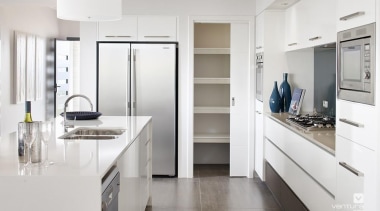 Kitchen design. - The Temptation Display Home - countertop, cuisine classique, home appliance, interior design, kitchen, major appliance, room, white