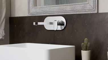 The new Paffoni Candy Collection reflects understated charm. bathroom, bathroom accessory, bathroom cabinet, bathroom sink, ceramic, floor, interior design, plumbing fixture, sink, tap, tile, black, gray