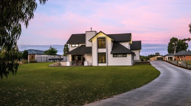 Classic meets contemporary - Classic meets contemporary - architecture, cottage, estate, facade, farmhouse, home, house, landscape, property, real estate, residential area, sky, suburb, tree, villa, brown